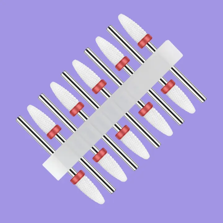 Juego De 10 Piezas De Brocas Para Uñas De Cerámica Para Manicura Eléctrica Corte De Molde Y Pedicura Accesorios De Pulido - 1