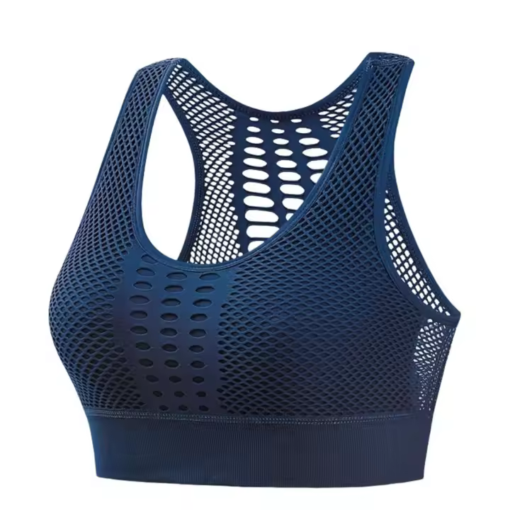 Fitness Sujetador Deportivo de Malla a Prueba de Golpes Mujeres sin Costuras Push Up Yoga Bras Gym Tank Tops Running High Impact Active Wear Female - 1
