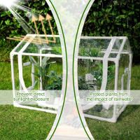 Casa De Hierbas Verde Plástico PVC Transparente Para Exterior Con Puerta De Ventanasdores Portátil Mini Jardín Accesorios - details 4