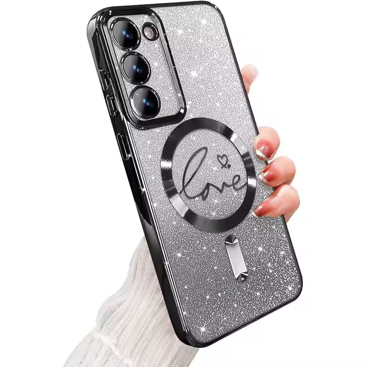 Para Samsung Galaxy S24 Plus Magnético Case, Chapado Bling Gradient Glitter Phone Case, Compatible con MagSafe, Cubierta a prueba de Golpes - 1