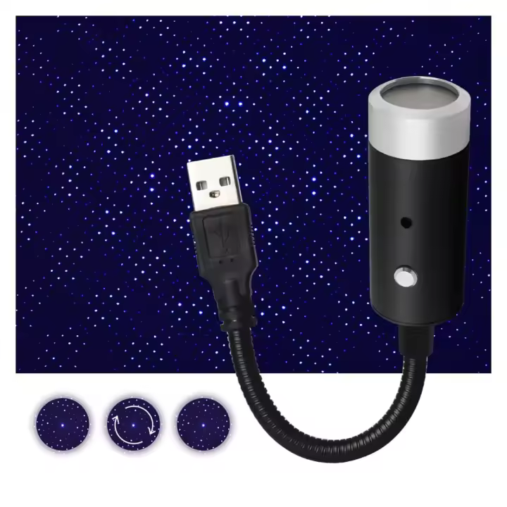 USB Starlight Night Light, Romantic Car Roof Light, Adjustable USB Night Light for Bedroom, Car, Party, Ceiling, etc. - Plug and Play (Purple) - 1