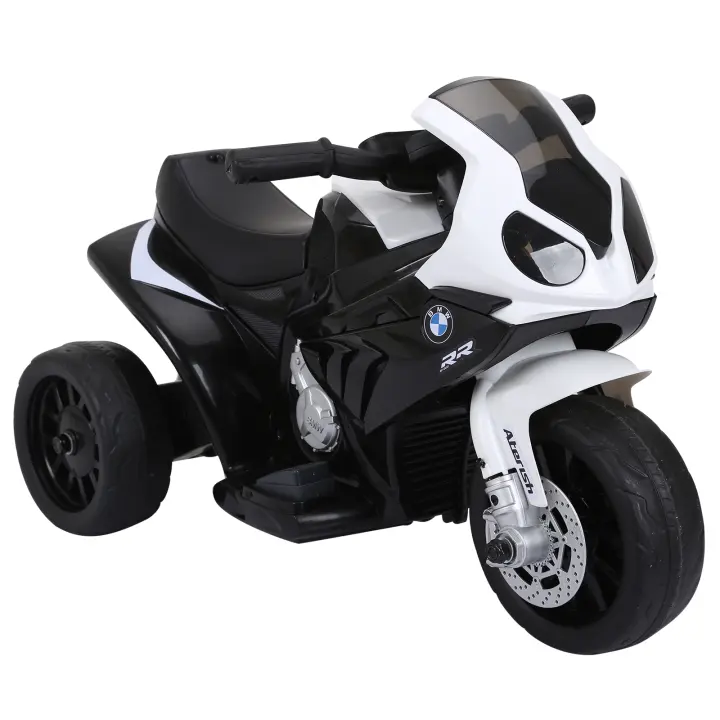 HOMCOM Moto Eléctrica Infantil con Licencia BMW S1000RR Triciclo Trimoto para Niños +2 Años con Luces y Música 66x37x44 cm - 1
