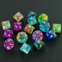 D10 Juegos De Dados Rol DND Colores Mixtos Efecto De Brillo Estilo De Fuente Retro Único Accesorios Para Juegos De Mesa RPG - details 3