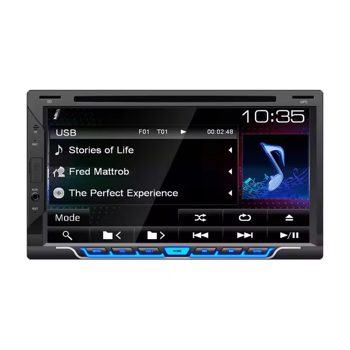 Radio 2 DIN multimedia Wince con pantalla tactil 7" y reproductor DVD - 1