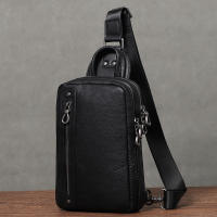 Bolsa De Pecho Para Hombre De Cuero Genuino Alta Calidad Bolso Cruzado De Moda Bolsa De Hombro Mensajera De Cuero Verdadero - details 1