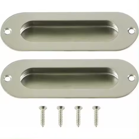 Juego de 2 tiradores empotrados para puertas correderas Tiradores para puertas correderas INOX - 1