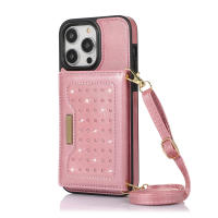 Funda De Cuero Brillante Para iPhone 14 15 16 pro 16E XR XS 11 12 13 pro Max 7 8 plus SE Con Bloqueador RFID Y Porta Tarjetas - details 10