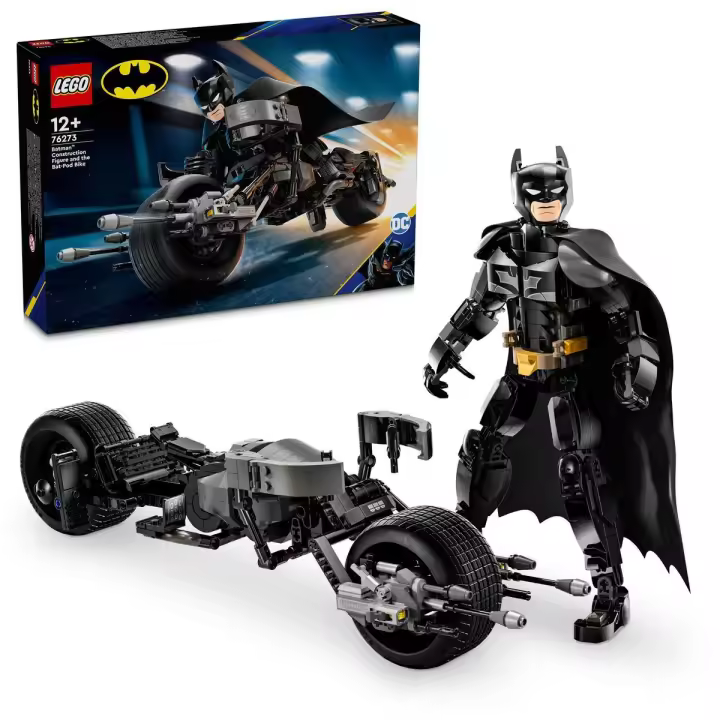 LEGO 76273 DC Batman Figura para Construir: Batman y Moto Bat-Pod Juguete de El caballero oscuro - 1
