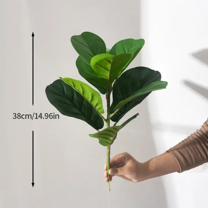 Arbol De Fico Artificial De 38cm Hojas De Violín Falsa Planta Banyan Tropical Ramas De Plástico Fig Para Decoración De Oficina Y Hogar - 1