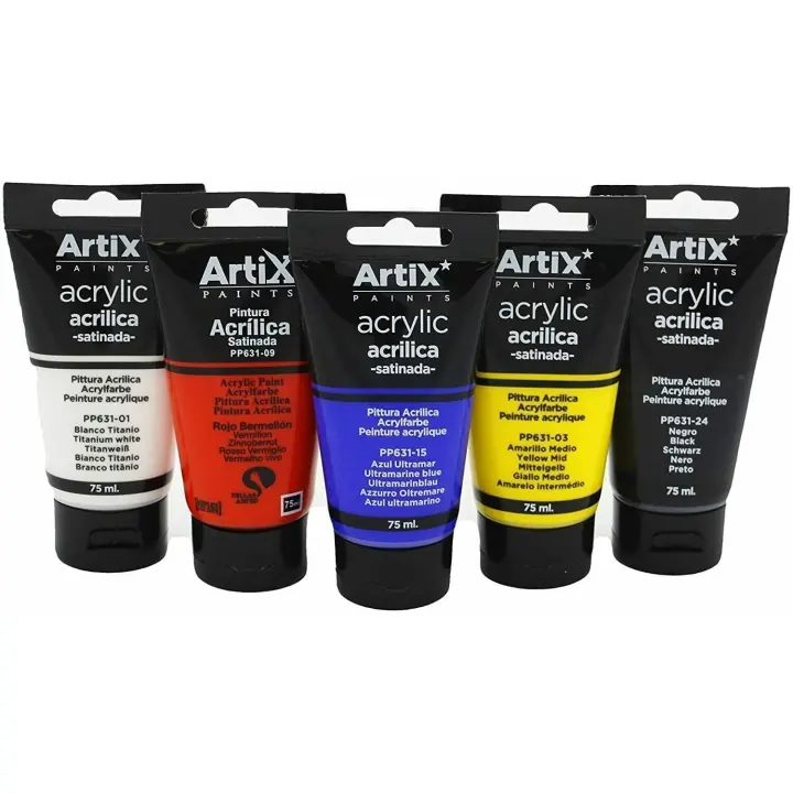 Pinturas Acrílicas Artix para Manualidades y Uso Profesional,Colores Satinados Metalizadosy Neon, 75ML   Mainpaper - 1
