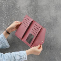 Cartera Larga De Mujer 2025 Moda En Cuero PU Suave Negro Luz Gris Rojo Con Cierre De Cremallera Sección Longitud Clutch Bolsa Moneda - details 24