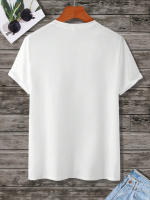 Camiseta De Verano Para Hombre Algodón 100% Ajustada Deportiva Casual Con Estampado De Letras DREAM Manga Corta Cuello Redondo - details 8