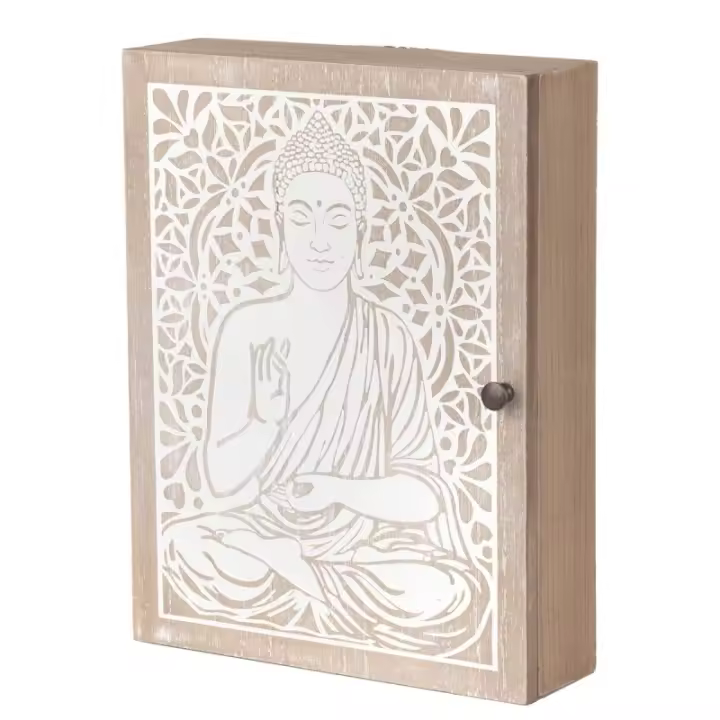 ORIGEN Home Decor - Llavero buda  Adorno Pared | Cuelgallaves Marrón - 26x6x20 cm 29878 - 1