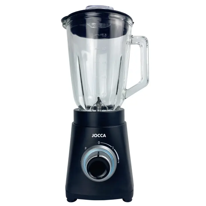 Batidora de vaso Jocca con 1000W de potencia, jarra de cristal de 1.5L, 4 cuchillas de acero inoxidable desmontables, 2 velocidades y función turbo - 1