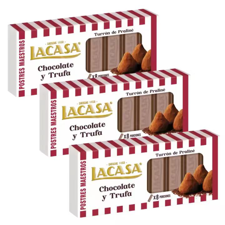 LACASA Turron de Chocolate y Trufa 225g - Delicioso y lujoso dulce gourmet para compartir o disfrutar en soledad - Sin gluten, sin aceite de palma - 1