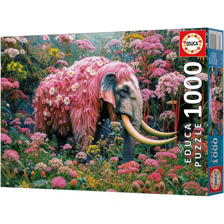 Educa - Puzzle de 1000 Piezas para Adultos | Elefante Floral Incluye Pegamento Fix Puzzle. Medidas: 68 x 48 cm. A Partir de 14 años - 1