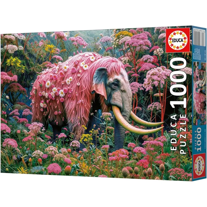 Educa - Puzzle de 1000 Piezas para Adultos | Elefante Floral Incluye Pegamento Fix Puzzle. Medidas: 68 x 48 cm. A Partir de 14 años - 1