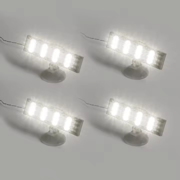 Juego De 4 Piezas De Bloques De Construcción Con Luz LED RGB Alta Brillo Para Modelos Iluminación Exterior DIY Bloques De Plástico ABS Tamaño Pequeño Compatible Con Lego - 1