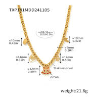 Encanto Zirconia Acero Inoxidable Pequeño Árbol Guante Alce Colgante Collar Gotas de Aceite Verde Elementos de Navidad - details 1