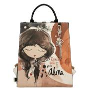 Mochila triple Anekke Alma - Tres compartimentos independientes con cierre de cremallera - Bolsillo exterior trasero - Asa corta de mano - Asas regulables - Ref. 40705-273 - Mide 25 x 28 x 8 cm - details 0