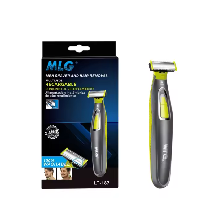 Afeitadora Eléctrica MLG Para Hombres Y Mujeres Trimmer Portátil USB Cuchilla T-Shaped Washable Para Barba Axilas Y Cuerpo - 1