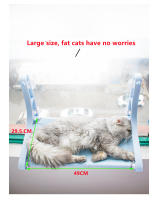 Cama Colgante Para Mascotas Lindo Y Cómodo Soporta Hasta 22.5kg Asiento De Ventana Para Gatos Hamaca De Algodón Transpirable Tamaño 55x32.5x33.3cm Azul/Oro - details 11