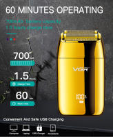 Afeitadora Eléctrica Profesional VGR Shaver Para Hombres Reciprocante Portátil Afeitadora De Barba Con Cabeza Flotante Tiempo De Uso 60 Minutos Recarga En 1.5h - details 6