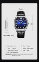 Reloj De Hombre POSHI Moda Cuero Resistente Al Agua Calendario Luminoso Deportivo Estilo Casual Y Lujo Movimiento Cuarzo - details 4