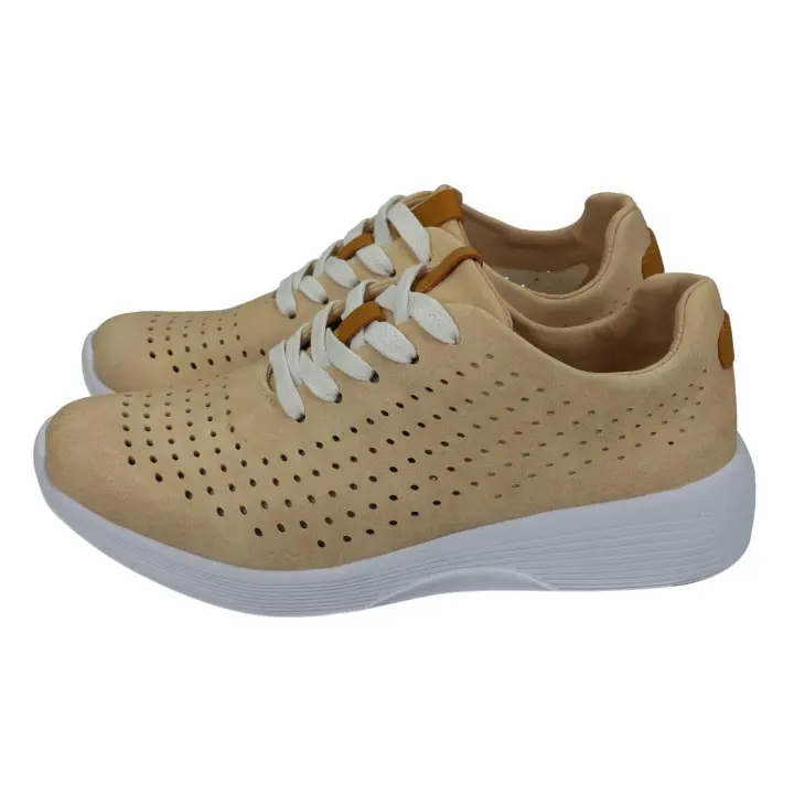 Deportivos marca DOCTOR CUTILLAS para mujer en color beige. Zapatillas Deportivas Doctor Cutillas para Mujer – Diseño Calado y Transpirable – Suela Ultraligera - 1