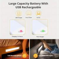 Luz De Armario LED Con Sensor De Movimiento Recargable Por USB Ajustable En Color Tamaño Diferente Disponible Luz De Noche Para Encimera Y Armario - details 3