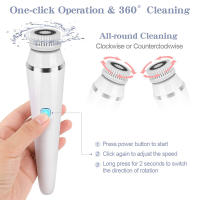 Limpieza facial impermeable Eléctrico with 3 velidades, juego de Cabefes giratorios faciales with 4 cabecales para exfoliación suave, limpieza profunda y masaje facial - details 2