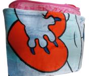 Manta de Terciopelo Raschel Stitch Rosa  - Extra Suave, Medida 160x220 cm, Licencia Oficial Disney, Mommata - details 3