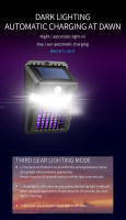 Lámpara Solar LED Mosquitera UV Con Electrochoque Inteligente De Inducción Humana Luz Exterior Impermeable Para Exterior - details 5