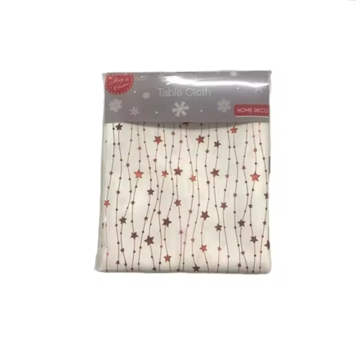 Gerimport Home Deco Mantel Navideño Estrellas Blanco 230x140 Cm - Ideal para Decorar Mesa - Fácil Limpieza - Ligero y Resistente - 1