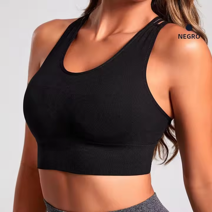 New Women's Seamless Yoga Tank Top with Eight Straps Cross Solid Color High Elastic Sports Bra and Bra Free Fitness Tank Top - 1