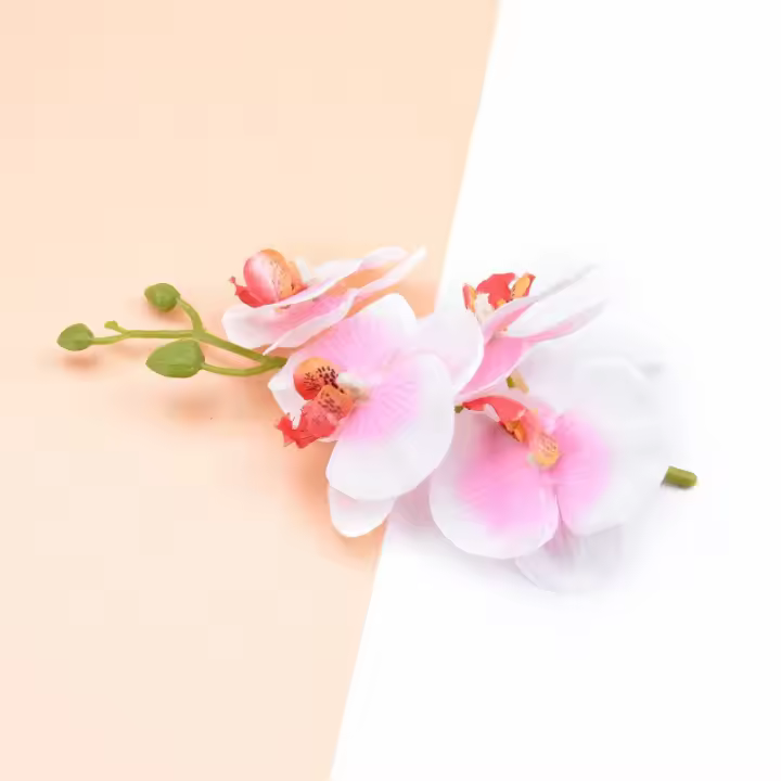 4Pcs Accesorios De Decoración Para El Hogar Hojas Silvestres Y Mariposas En Orchidáceas Silkenvas Para Decoración Del Hogar Flores Artificiales - 1