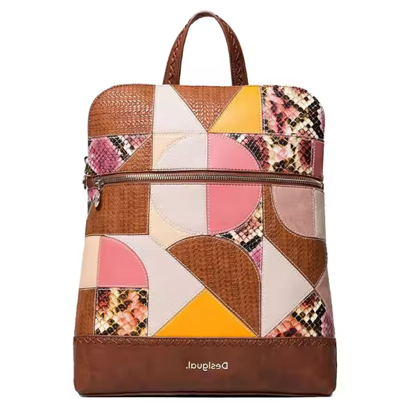 🎒 Mochila Desigual Mujer Back Ayax Nanaimo 20SAKP35 Marrón Piel Sintética Última Unidad 🔥 - 1
