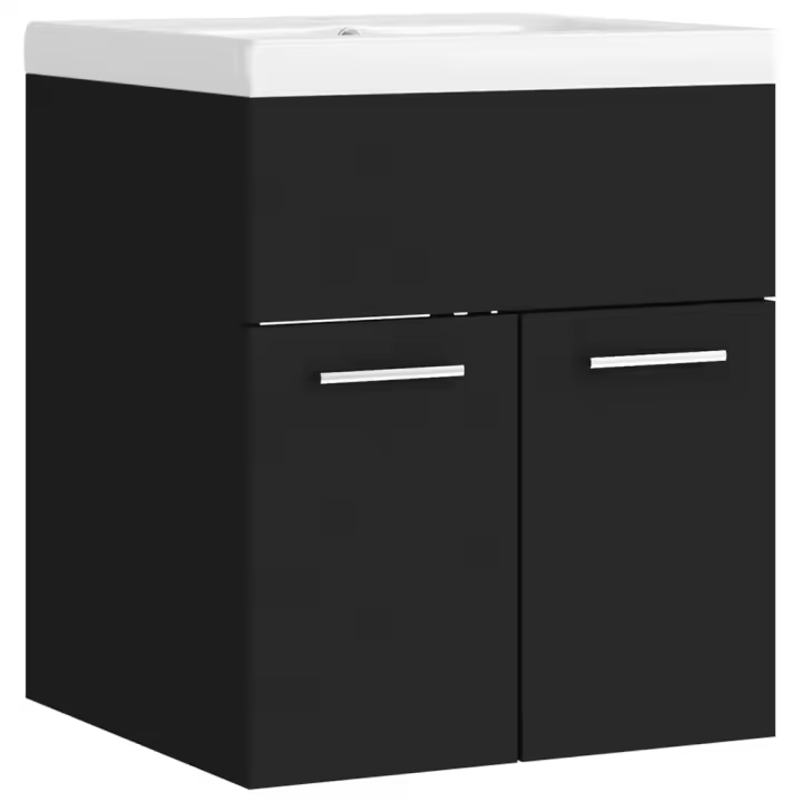 Mueble with fregadero Madera de Ingeniería Negro - 1