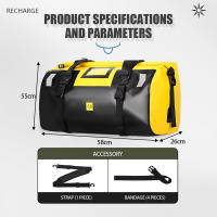 Bolsa Seca Para Motocicleta 40L 66L Impermeable Bolsa De Viaje Para Asiento Trasero De Motocicleta Bolsa De Mano Deportiva De PVC Para Exterior - details 20
