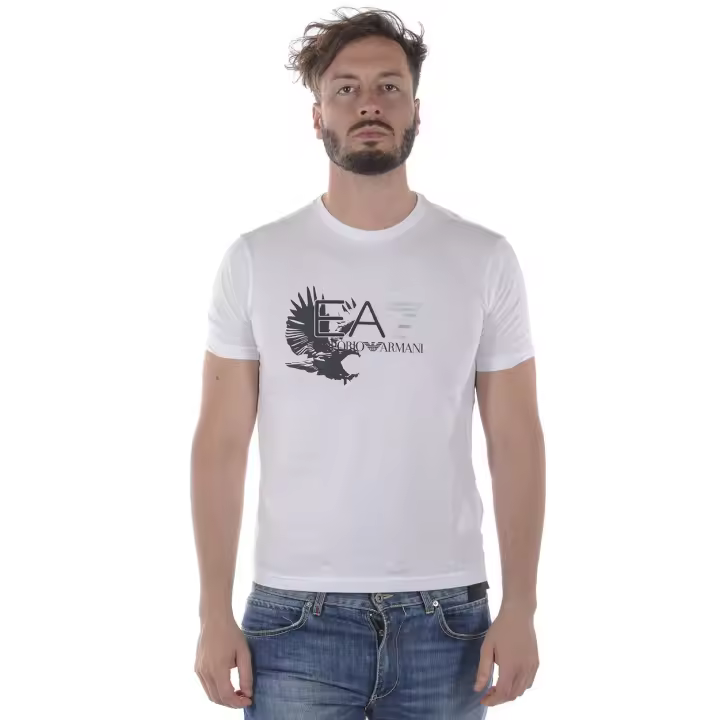 Emporio Armani EA7 Camiseta Algodón Hombre Blanco 3ZPT46PJM9Z 1100 - 1