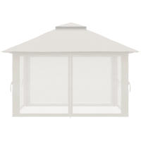 Outsunny Pabellón plegable 4x4m, Pabellón de Jardín plegable con Protección UV y Paredes de Malla, Doble Techo, resistente a la intemperie y color gris oscuro. - details 5