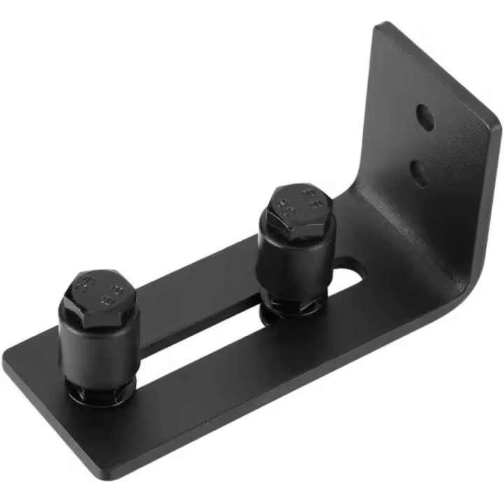 Guía de piso ajustable inferior para puerta de granero multifuncional, negra, 120 * 65 * 50 mm, riel de piso para puerta de granero, para riel guía de puerta de granero con rodillos guía - 1