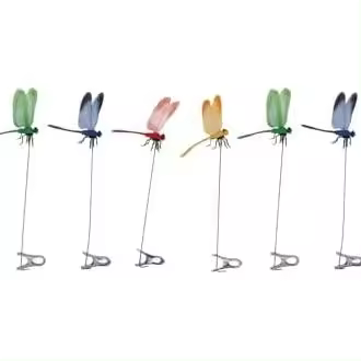 8 Uds Clip de libélula falsa impermeable al aire libre 3D libélula Clips decorativos para jardín hogar adornos para Patio artesanías - 1