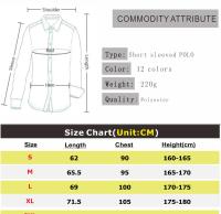 Camisa Polo De Color Sólido Para Hombre Estilo Casual Verano Manga Corta Grande Talla Moda Callejera Sin Capucha - details 0