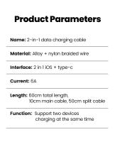 Cable De Carga Rápida 2 En 1 USB Tipo C/Lightning 66W PD Para Xiaomi Samsung Huawei Oneplus Cable De Datos 60cm Con Encendedor - details 8