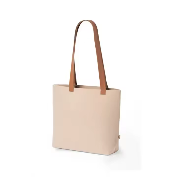 BOLSA KOMPUL de RPET y polipiel natural | 42 x 30 x 10 cm | Bolsa de asas largas para mujer - 1