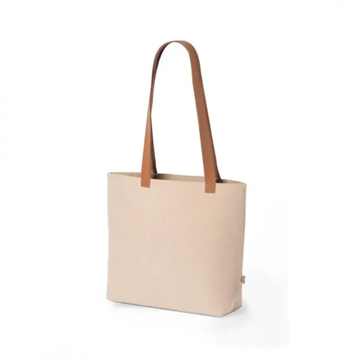 BOLSA KOMPUL de RPET y polipiel natural | 42 x 30 x 10 cm | Bolsa de asas largas para mujer - 1