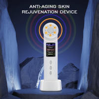 Instrumento de belleza ultrasónico con hielo, 7 modos, EMS, levantamiento y calentamiento, luz de color, vibración, masaje, introducción al instrumento - details 1