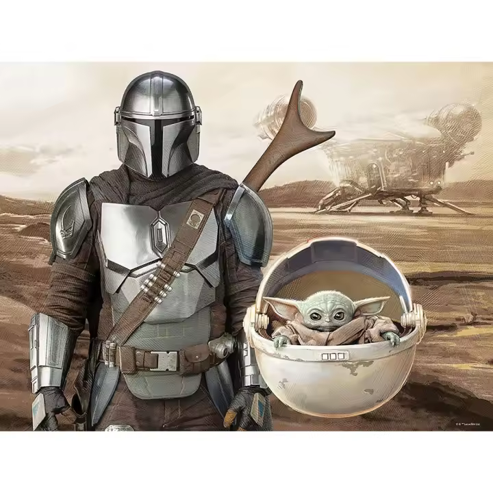 Puzle lenticular prime 3d 500 piezas the mandalorian el mandaloriano mando & grogu en capsula - 1