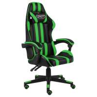 vidaXL Silla gaming de cuero sintético negro y en color Azul/orange/Verde y más | cómodas modernas ergonómicas para comedor cocina salón hogar - details 2